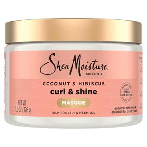 SheaMoisture Hair Mask Coconut & Hibiscus for Dry Curls Hair Mask with Shea Butter 11.5 oz