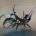 Metalkitor 3D Metal Puzzles for Adults, Giant Mantis Model Kit - Steampunk DIY Ornament - Assembly Jigsaw Crafts Brain Teaser - Perfect Room Decor and Gift Choice(1200+PCS, Purple)