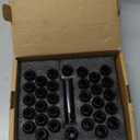 32pcs M14x1.5 Lug Nuts Spline Black, 14x1.5 Aftermarket Wheel Lug Nuts for F150 F250 F350 Silverado Sierra Ram 2500 3500 with 1 Socket Keys Long Extended