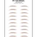 (10 pairs) Ash Brown Temporary Eyebrow Tattoo - Small Size - Waterproof & Smudgeproof - Everyday Brow Style Eyebrow Stickers - Sheet Lasts up to 30 Days - Won't Work on Existing Brows
