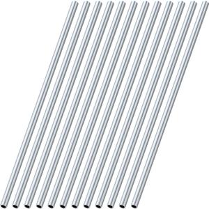 Blulu 12 Pcs Round Aluminum Tube 36 Inches Long Seamless Aluminum Tubing Metal Straight Pipe Industrial Metal Tubing for Home DIY Craft Model (0.35 Inch Od)
