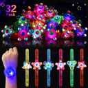 32 Pack LED Light Up Fidget Spinner Bracelets, Glow in The Dark Party Favors for Kids 4-8 8-12,Treasure Box Toys for Classroom Prizes, Birthday Gift Christmas Stocking Stuffers for Boys Girls