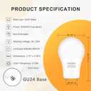 GU24 LED Light Bulb, 2700K Warm White, 60W Equivalent, 900 Lumens CRI 85+, 2 Prong GU24 Light Bulbs A19 Shape, 9W LED Twist and Lock Pin Base with Two Prongs for CFL Replacement, Non-Dimmable 4 Pack