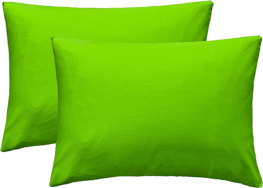 iMaylex Soft 100% Egyptian Cotton Zipper Closure Pillowcases, Cozy and Lightweight Pillow Case, St. Patrick's Day,Set of 2, Green, Standard, 20" x 26"