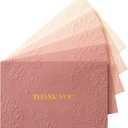Crisky Pink Wedding Thank You Cards with Envelopes(Dusty Rose),50 Pack Embossed Floral Thank You Cards for Bridal Shower, Baby Shower, Small Business, Graduation Party Favors Decorations