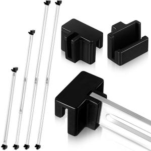 12 Pcs Metal Adjustable File Cabinet Rails Set Include 8 Hanging File Rail Clips 4 Cabinet Dividers Bars Suitable for Cabinets with Drawer Thickness Less Than 1/8 Inch(Silver,18-32.5 Inch)