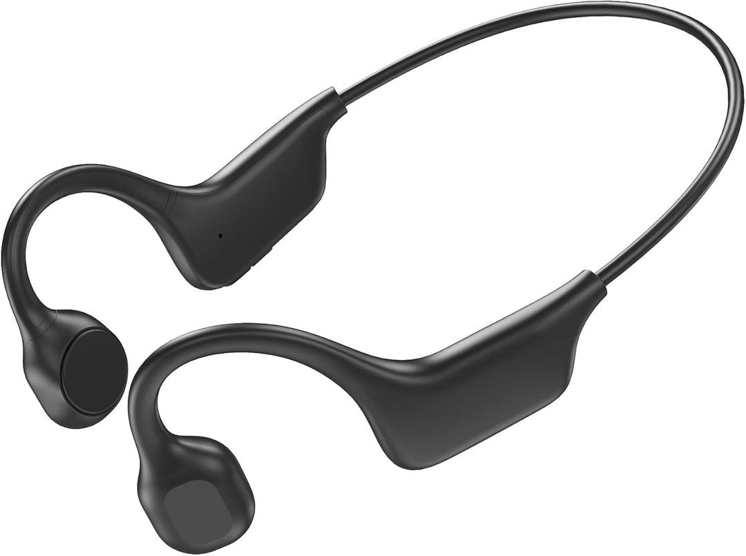 Bone Conduction Headphones Bluetooth, Open Ear Headphones Wireless Bluetooth with 6-10H Long Life Black