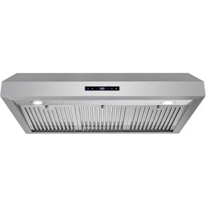 COSMO UMC36 36 in. Haven Collection 380 CFM Ducted Under Cabinet Range Hood, LED Lights, Touch Controls, Stainless Steel