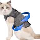 Coppthinktu Cat Anxiety Jacket, Anxiety Vest for Cats, Cat Anti Anxiety Vest, Shirt for Cat, Cats Calming Wrap Vet Recommended Calming Solution Vest for Fireworks, Travel, Separation (Medium, Grey)