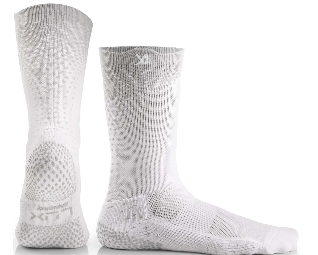 Lux Dual Grip Socks - Soccer Grip Socks for Men and Women - DualGrip Engineered for Performance & Comfort - Anti-Slip Design for Soccer White