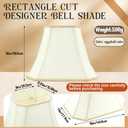 Glooglitter Set of 2 Bell Lamp Shade 6.25" x 8" Top 11" x 16" Bottom 12" High (Spider) Rectangle Cut Square Replacement Vintage Silk Lampshade for Table Floor Living Room Bedroom (Eggshell)