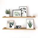 Oak Floating Shelves for Wall Decor, 36 in Shelf with Lip, 2 Set | 4.5" Deep Display Picture Ledge Shelf, Long Wall Mounted Storage Shelves for Bedroom, Bathroom, Living Room, Kitchen, Nursery