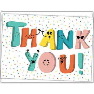 Doodle Me Happy Kids Thank You Cards - 25 Cards With Envelopes - Cute, Fun, Easy Gender Neutral Thank You Notes For Boys and Girls