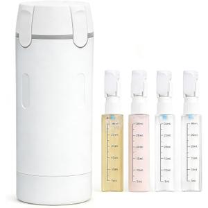 4 in 1 Travel Dispenser Bottle, 4 Pack 30ML Travel Bottles for Toiletries, Refillable, Leak Proof, Portable, for Travel, Camping, Business Trip, for Face Wash, Body Wash, Lotion, Toner (White)