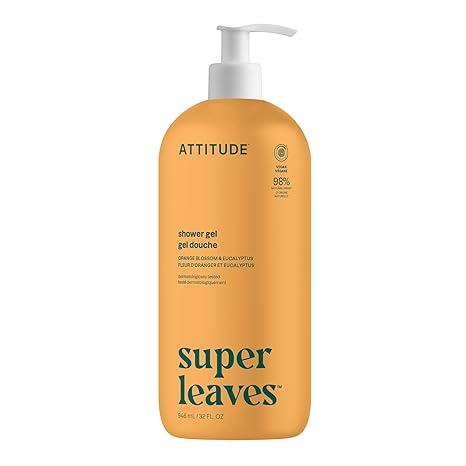 ATTITUDE Body Wash, EWG Verified Shower Gel, Dermatologically Tested, Plant and MineralBased, Vegan Personal Care Products, Orange Blossom & Eucalyptus, 32 Fl Oz