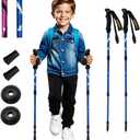 Yourjoy Hiking Trekking Poles, 2 Pack Anti Shock, Adjustable, Collapsible Hiking Poles for Trekking or Walking, Lightweight Aluminum Sticks for Children (Child-Blue)