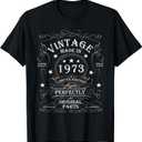 52nd Birthday Retro Limited Edition Man Woman Vintage 1973 T-Shirt L