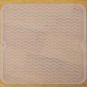MicoYang Silicone Dish Drying Mat for Multiple Usage,Easy clean,Eco-friendly,Heat-resistant Silicone Mat for Kitchen Counter or Sink,Refrigerator or Drawer liner Translucent M 12 inches x 12 inches