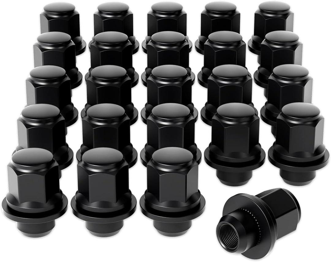 Orion Motor Tech M12x1.5 Lug Nuts with Mag Seat, 13/16" 21mm Hex 1.46x1.18 in. Blackened Wheel Lug Nuts Compatible with Toyota Camry RAV4 Highlander Corolla Tacoma 4Runner Prius Sienna, Set of 24
