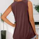 KISSMODA Tank Tops for Women Summer Sleeveless V Neck T Shirts Business Casual Outfits Flowy Tunic Oversized Clothes (Blue, L)