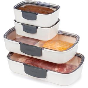 ProKeeper 4-Piece Deli Container Set  Airtight, BPA-Free Food Storage with Freshness Lock, Ideal for Deli Meats, Cheese, and Produce (Variety Pack)