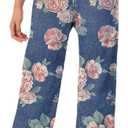 SANGTREE Girls Printed Jeans Baggy Jeans Elastic Waist Casual Wide Leg Denim Pants 6-14 Years (9-10 Years)