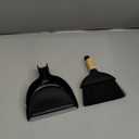MR.SIGA Mini Dustpan and Brush Set, Portable Cleaning Brush and Dustpan Combo with Bamboo Handle, Black, 1 Set