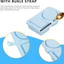 stuuikf 2-Pack Silicone Snack Containers with Cutlery Strap & Double Compartment, Collapsible Box with Secure-Snap Lids for Travel, Office, Picnic (Blue & Pink)