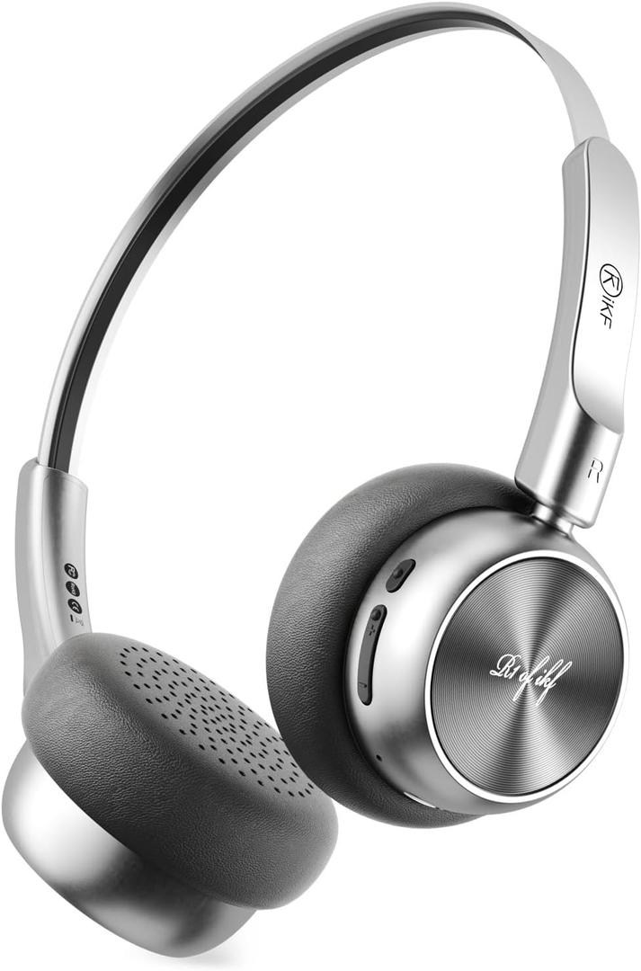 iKF R1 Wireless Bluetooth Headphones, Retro Classic Lightweight Headset, Builti-in Mic, 60H Playback, Dual Device Connectivity, Low Latency, App Customization,Throwback 80s 90s,OOTD, Black