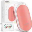 BESKAR Rechargeable Hand Warmer, 5200mAh Electric Hand Heater, Double-Sided Heating, USB Quick Charge, Portable Pocket Hand Warmer for Outdoor, Golf, Raynauds - Winter Gift (Coral)