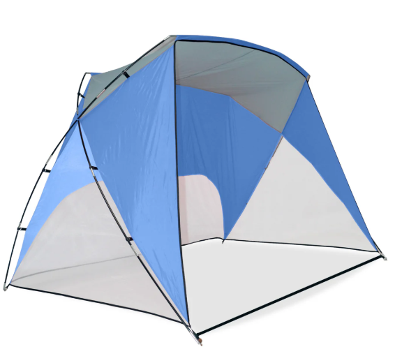 Sport Shelter Beach Shade 9' X 6' Blue, 54 Sq. Ft. of Shade Includes Carry Bag and Stake Kit, Lightweight