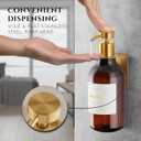 Shower Shampoo Dispenser Wall Mounted 3 Refillable 16.9 oz Amber Bottles with Stainless Steel Pumps & No-Drill Adhesive Holders Soap Dispenser Set for Bathroom (3 X Amber/Gold)