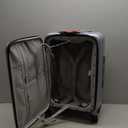 Hanke 24 Inch Checked Luggage with Spinner Wheels PC Hard Shell Suitcases Top Open Aluminum Frame Travel Luggage Rolling Suitcase for Woman Men.(Grey)