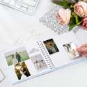 Letters To The Bride Scrapbook Wedding Memory Book DIY Bridal Blank Paper Scrapbook Photo Album with White Lace Stickers Silver Alphabet Sticker Pearl Patches Envelopes Bows (Blue)