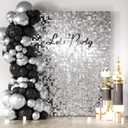 COKAOBE Silver Shimmer Wall Backdrop, 24PCS Square Sequin Shimmer Backdrop Panel, Photo Backdrops for Birthday, Anniversary, Wedding, Graduation & Bachelorette Party Decoration