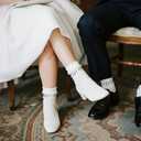 Bride Socks, Bachelorette Gifts for Bride, White Cotton Soft Novelty Wifey Socks, Bridal Shower Gifts, Bachelorette Party Accessories, Engagement, Marriage, Honeymoon Essentials (Blue)