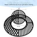 21.5 Inch 8835 Cast Iron Grill Cooking Grates Replacement for 22.5" Weber Master-Touch, 22.5" Charcoal Smoker, Weber 22 Inch Kettle, Premium 22 Inch Charcoal Grill, 22" Weber Performer Premium