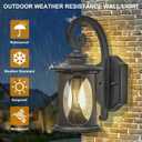 Porch Lights Outdoor, Outdoor Wall Light Fixtures, Waterproof Exterior Lighting Fixtures with Clear Glass Shade, Black Outside Sconce Lights for House, Garager (13.5inch,Bulb Not Included)