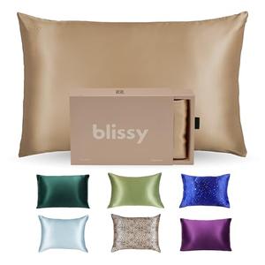 Blissy Silk Pillowcase - 100% Pure Mulberry Silk - 22 Momme 6A High-Grade Fibers - Silk Pillow Cover for Hair & Skin - Regular, Queen & King (Taupe, Queen)