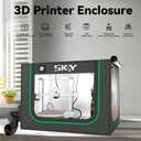 Skouphy 3D Printer Enclosure with LED Light, Smoke Exhaust Kit, Thermo-Hygrometer,Fireproof Dustproof Tent Constant Temperature for Bambu Lab A1,Eufymake E1 UV Printer