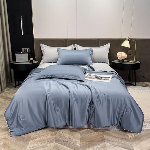 PAJEO Full Comforter Set,3 Pieces Silk Like Bedding for All Seasons,1 Full Size Comforter (79"x90") and 2 Pillow Shams (20"x30"),Lightweight Blanket Quilt