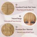 BARSDAR Long Wavy Blonde Wig With Bangs - 26 Inch Long Wavy Beige Blonde Wig with Bangs for Women - Thick Soft Synthetic Hair Replacement Wigs Natural Looking Daily Cosplay Party Halloween