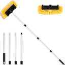 Ordenado 62" Car Wash Brush with Long Handle, Soft Bristle Car Cleaning Brush Supplies, Cars Brushes for Washing Exterior, Cars Washing Brushes Scratch-Free Wash Mop Kit, Universal for RV Truck SUV (Yellow)