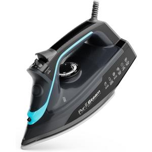 Pursteam SteamBurst+ 1750W Steam Iron, Ceramic Soleplate, Adjustable Steam, Burst of Steam, Self-Clean, Anti-Calc, Anti-Drip, Powerful & Long-Lasting Steam for All Fabrics