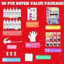 12 Colors Tie Dye Kit, Tie Dye Set for Kids, Pre-Filled Tye Dye Bottles, Non Toxic Permanent Fabric Dye Art Set, Easy DIY Fabric Art - Create Fun