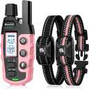 Bousnic Dog Shock Collar 2 Dogs (5-120Lbs) - 3300 ft Waterproof Training Collar for Dogs Large Medium Small with Rechargeable Remote, Beep (1-8) Vibration (1-16) and Humane Shock (1-99) Modes (Pink)
