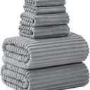 Extra Large Bath Towel Set of 6 (40"x80"),Oversized Bath Sheet Super Soft Highly Absorbent Microfibers Quick Dry Luxury Shower Towel for Bathroom Spa Gym Hotel Yoga (Gray, 6Piece)