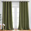 NICETOWN Patio Glass Door Panels - (52 inches Wide x 120 inches Long, Olive Green, 1 Pair) Blackout Curtains for Window Decoration, Privacy Panel Drapes for Dining Room and Guest Room