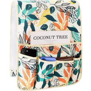 FLYILY Sofa Armrest Organizer Non-Slip Arm Chair Hanging Caddy Remote Control Holder for Magazine,Tablet, Phone, Books, Glasses(BigLeaf,13in) (35"x13")