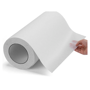 Kosiz Anti Slip Tape 12 Inch x 33 ft Waterproof Non Slip Stair Tape Roll Soft Comfortable Traction Treads for Shower Tubs Floor Boats Stairs Step Bare Feet Staircase Safety(Clear)
